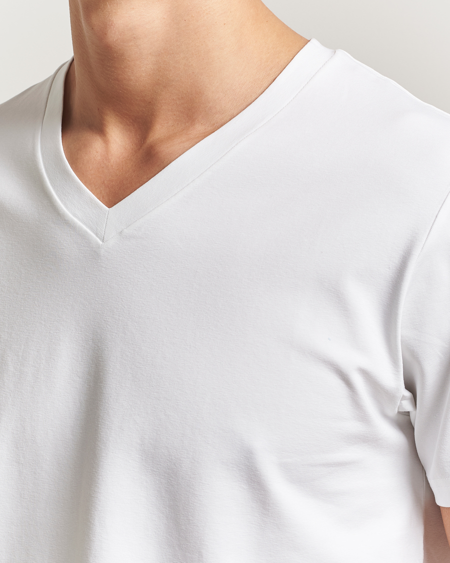 Heren | T-shirts | Filippa K | Soft Lycra V-Neck Tee White