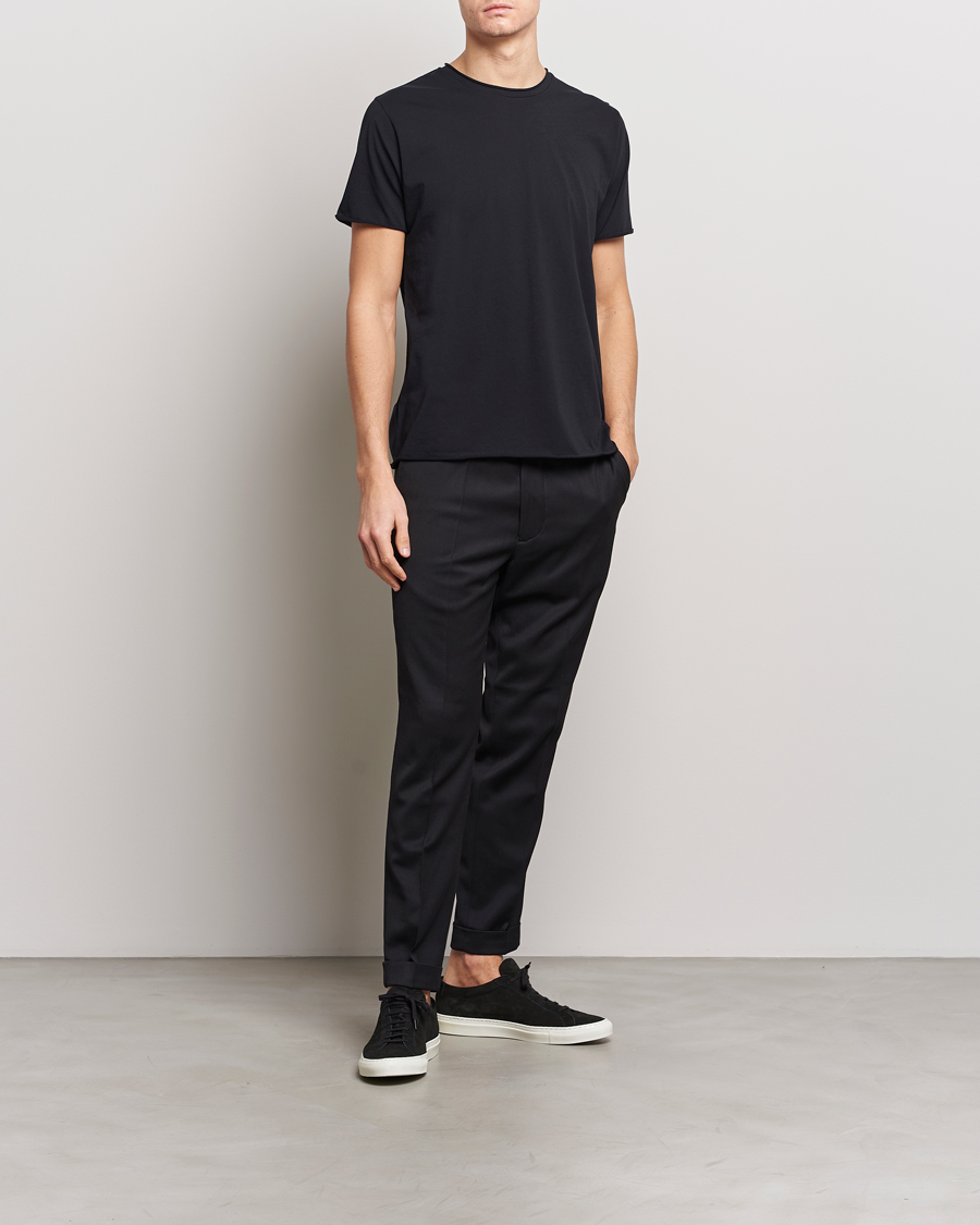 Heren | T-shirts | Filippa K | Roll Neck Crew Neck Tee Black