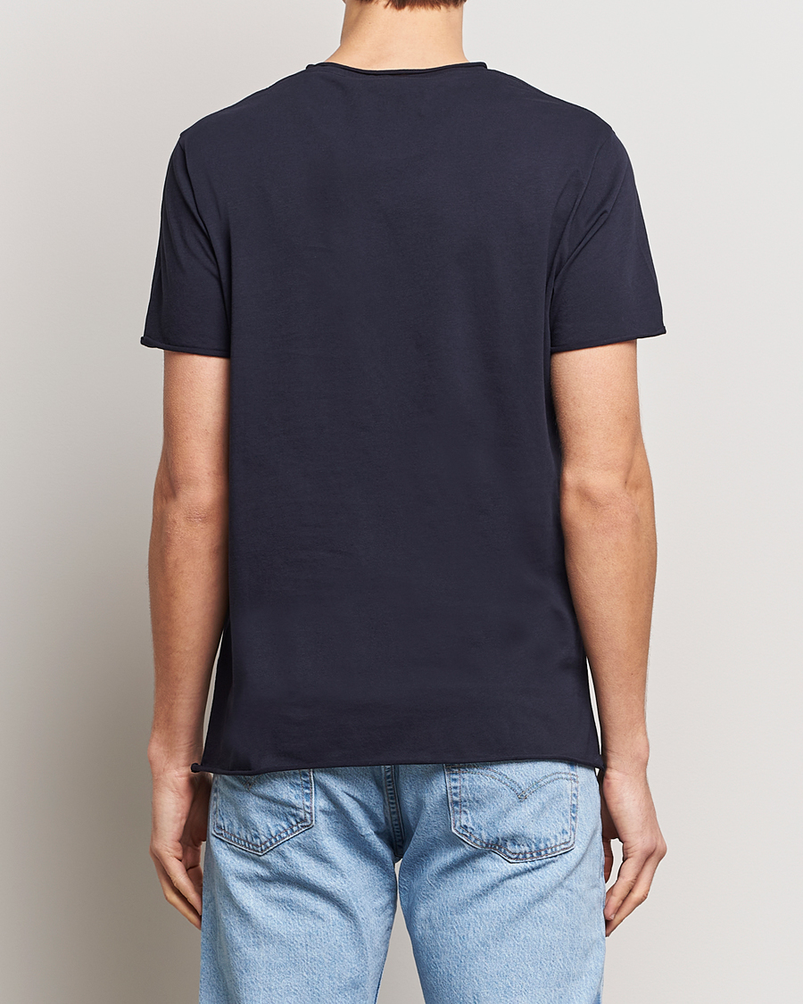 Heren | T-shirts | Filippa K | Roll Neck Crew Neck Tee Navy