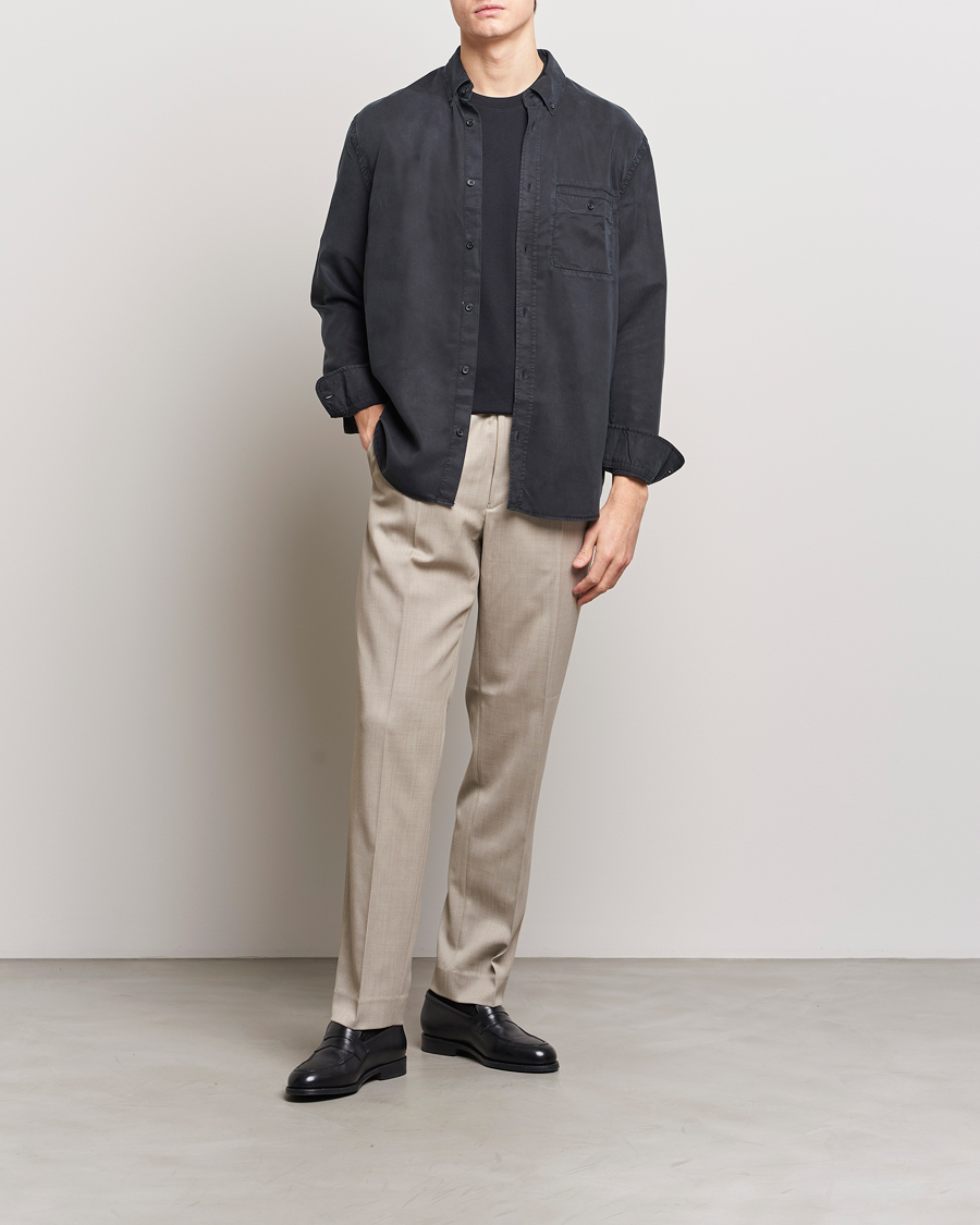 Heren | Overhemden | Filippa K | Zachary Tencel Shirt Almost Black