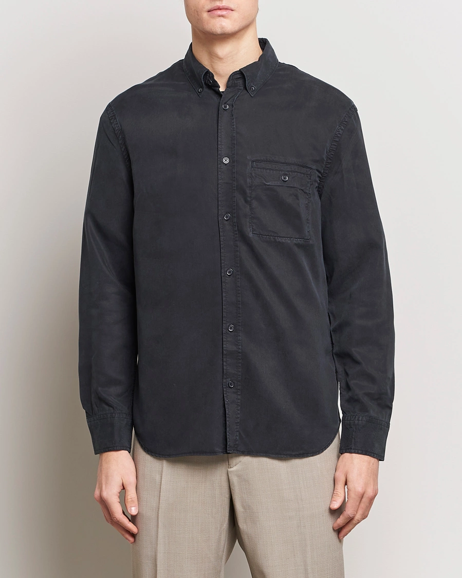 Heren | Overhemden | Filippa K | Zachary Tencel Shirt Almost Black