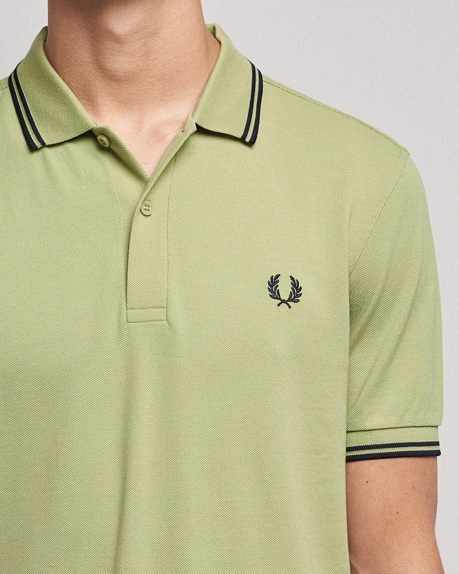 Heren | Polo's | Fred Perry | Twin Tip Polo Sage Green 