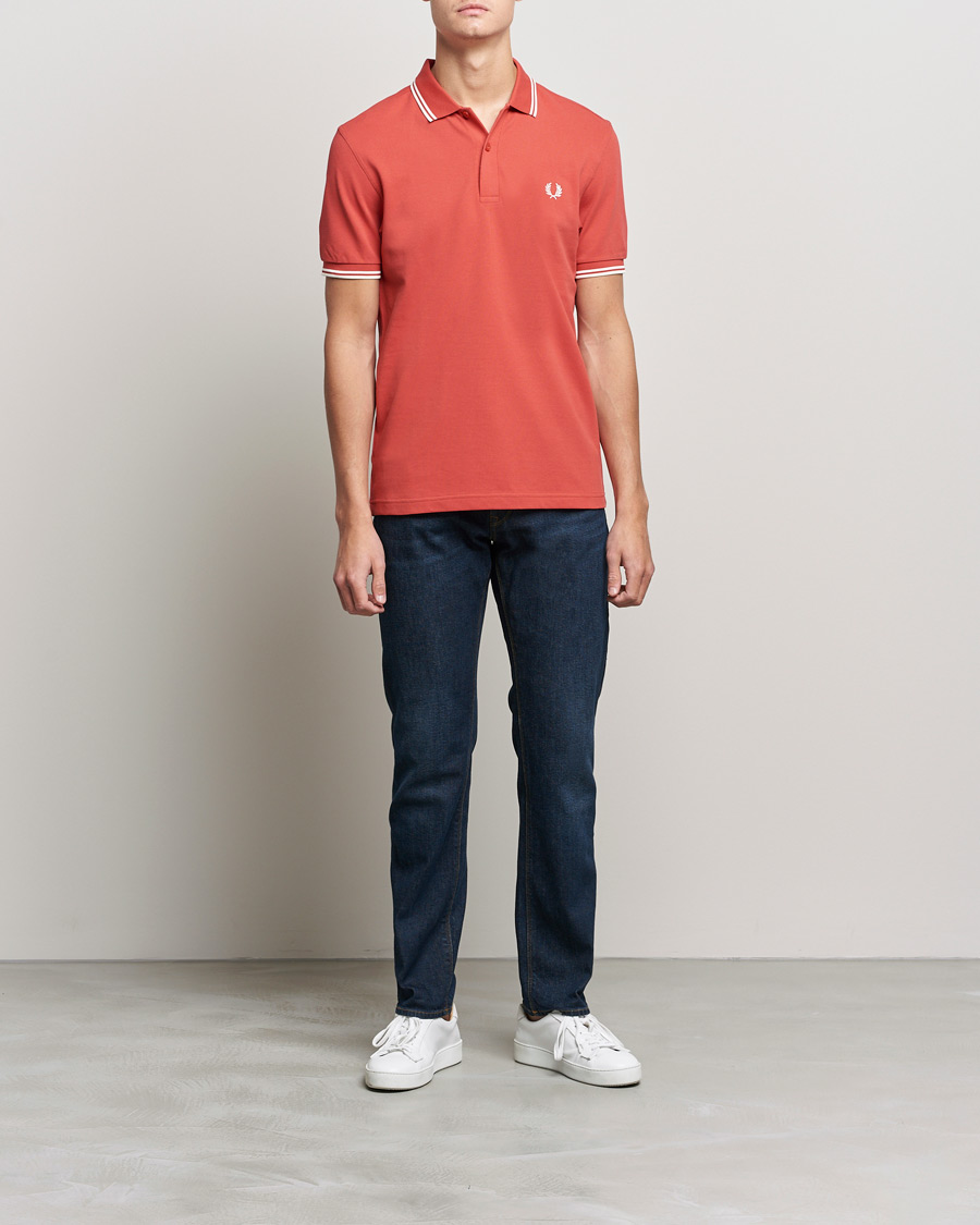 Heren | Polo's | Fred Perry | Twin Tip Polo Washed Red