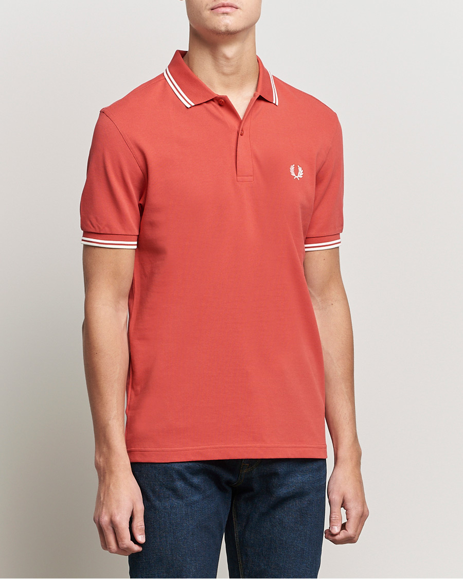 Heren | Polo's | Fred Perry | Twin Tip Polo Washed Red