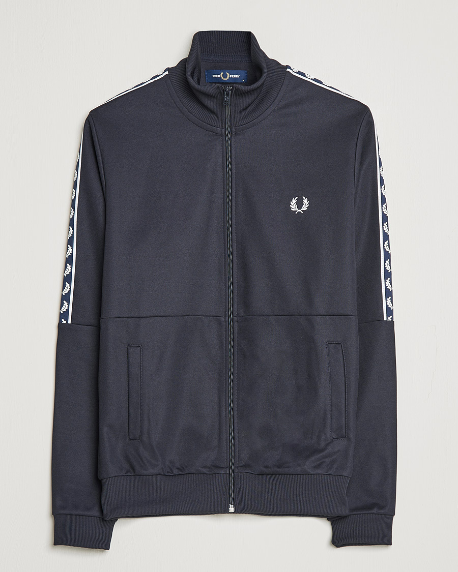 Heren | Truien | Fred Perry | Pannel Taped Track Jacket Navy