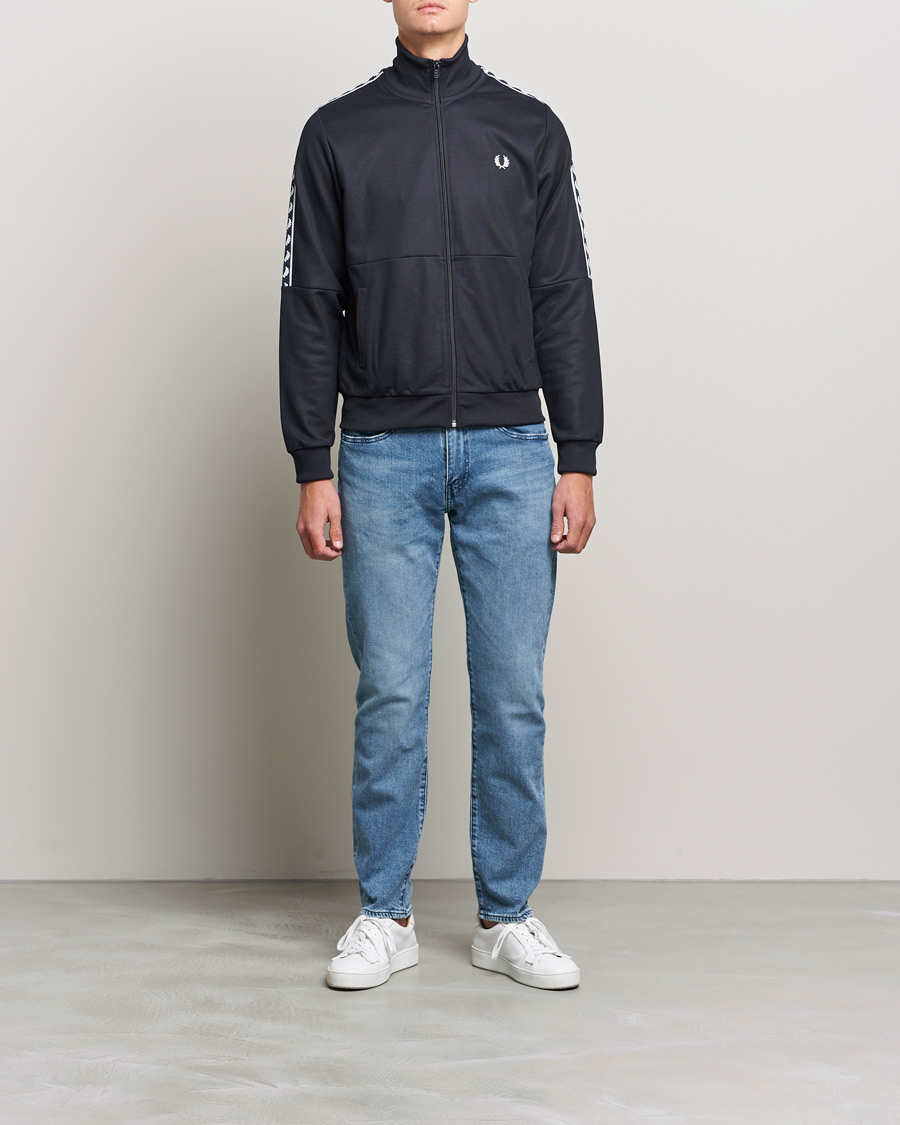 Heren | Truien | Fred Perry | Pannel Taped Track Jacket Navy