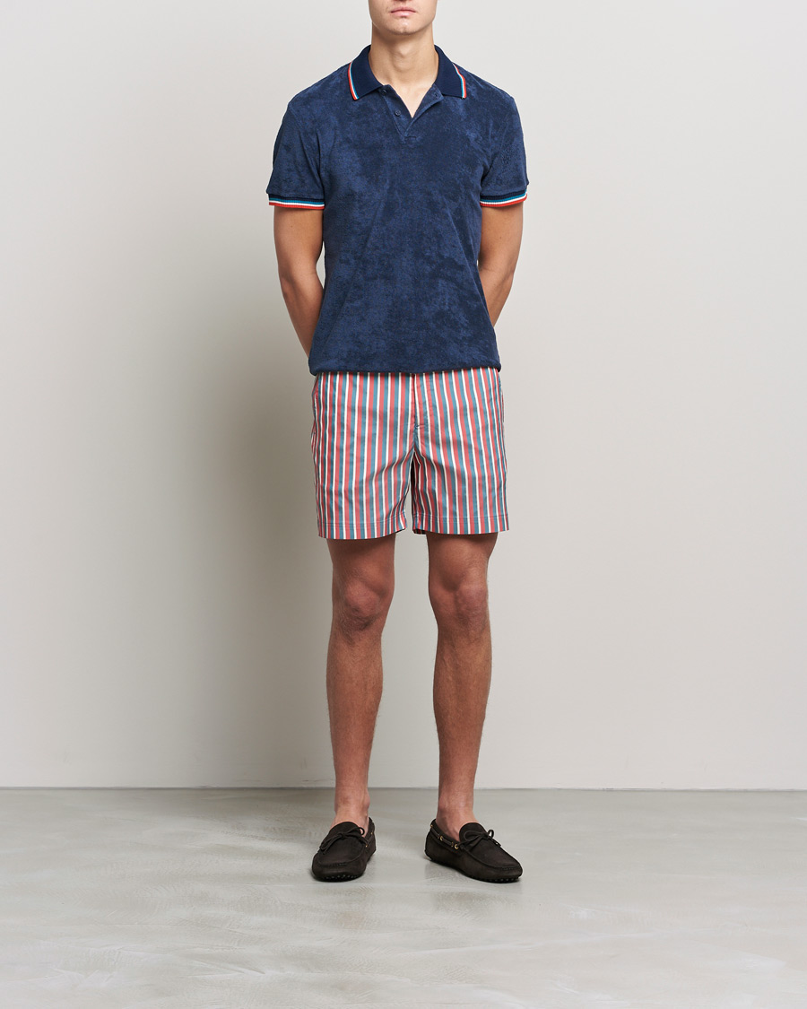 Heren | Polo's | Orlebar Brown | Jarrett Towelling Striped Tipping Polo Navy