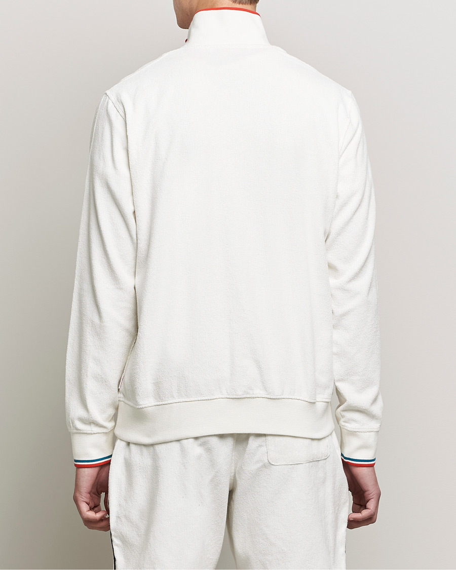Heren | Truien | Orlebar Brown | Nielson OB Stripe Towelling Half Zip White Sand