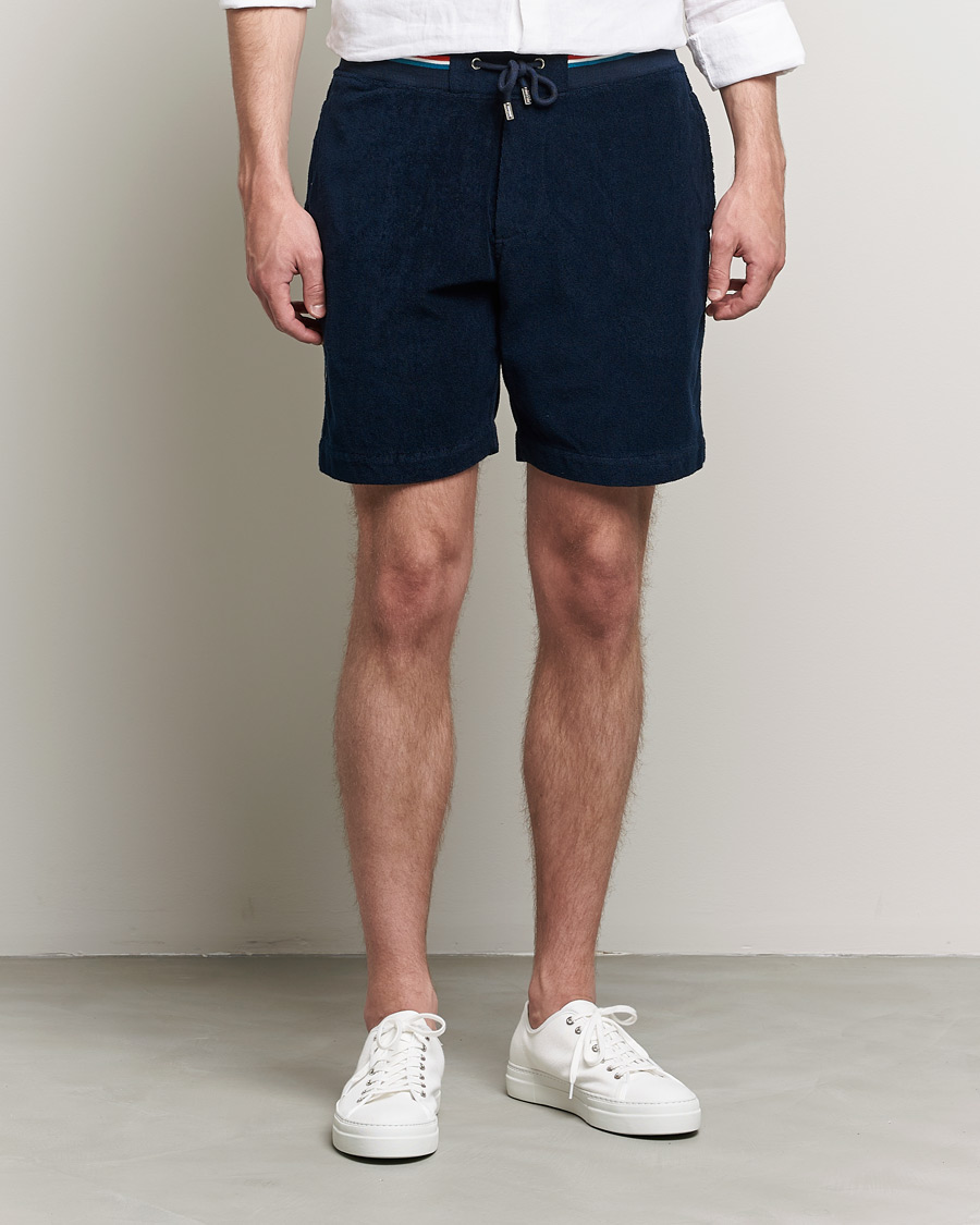 Heren | Korte broek | Orlebar Brown | Afador OB Stripe Towelling Shorts Navy