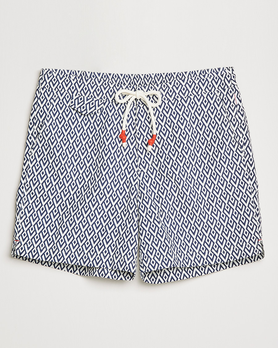 Heren | Zwembroek | Orlebar Brown | Standard Cano Printed Swimshorts Navy/Cloud