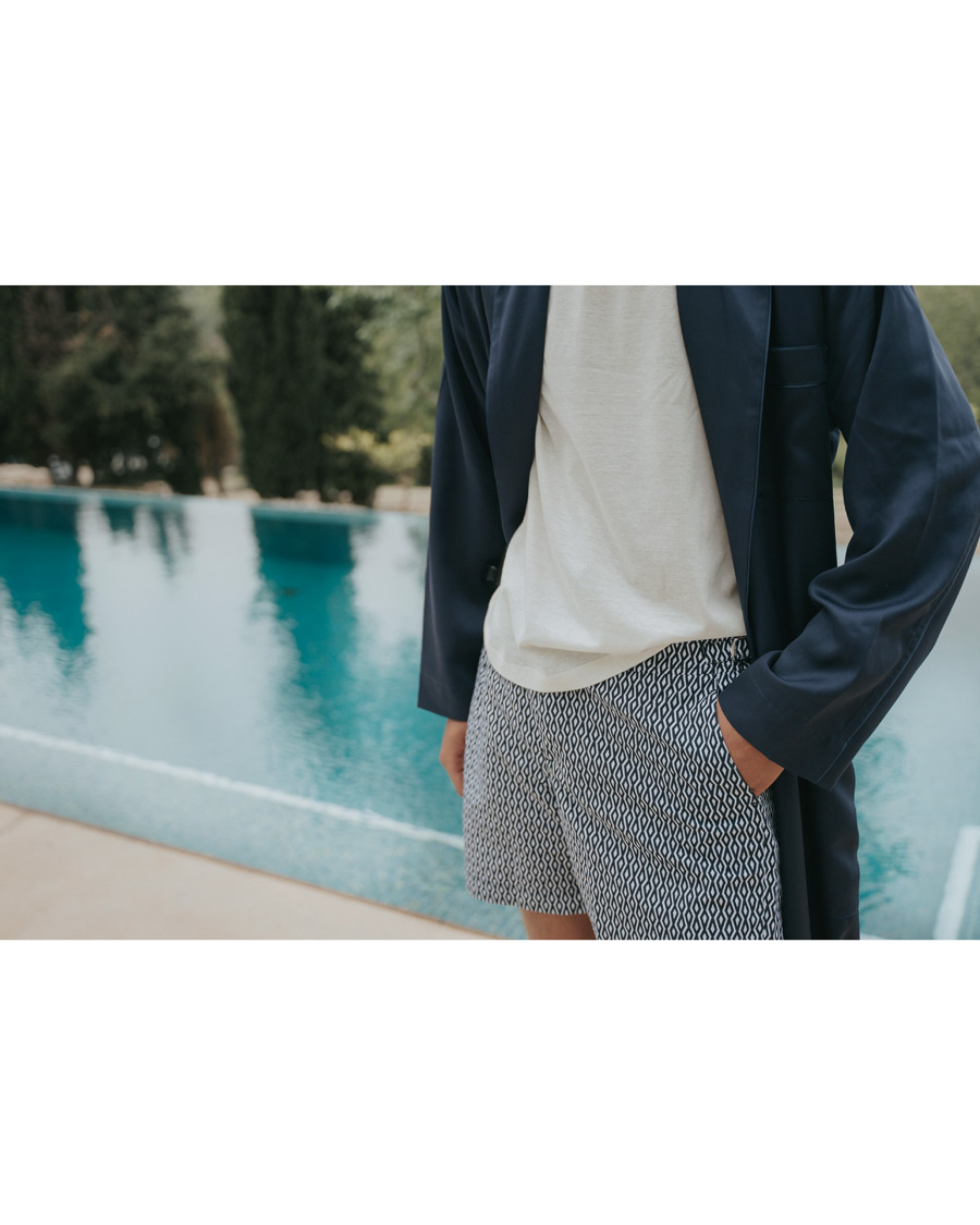 Heren | Zwembroek | Orlebar Brown | Standard Cano Printed Swimshorts Navy/Cloud