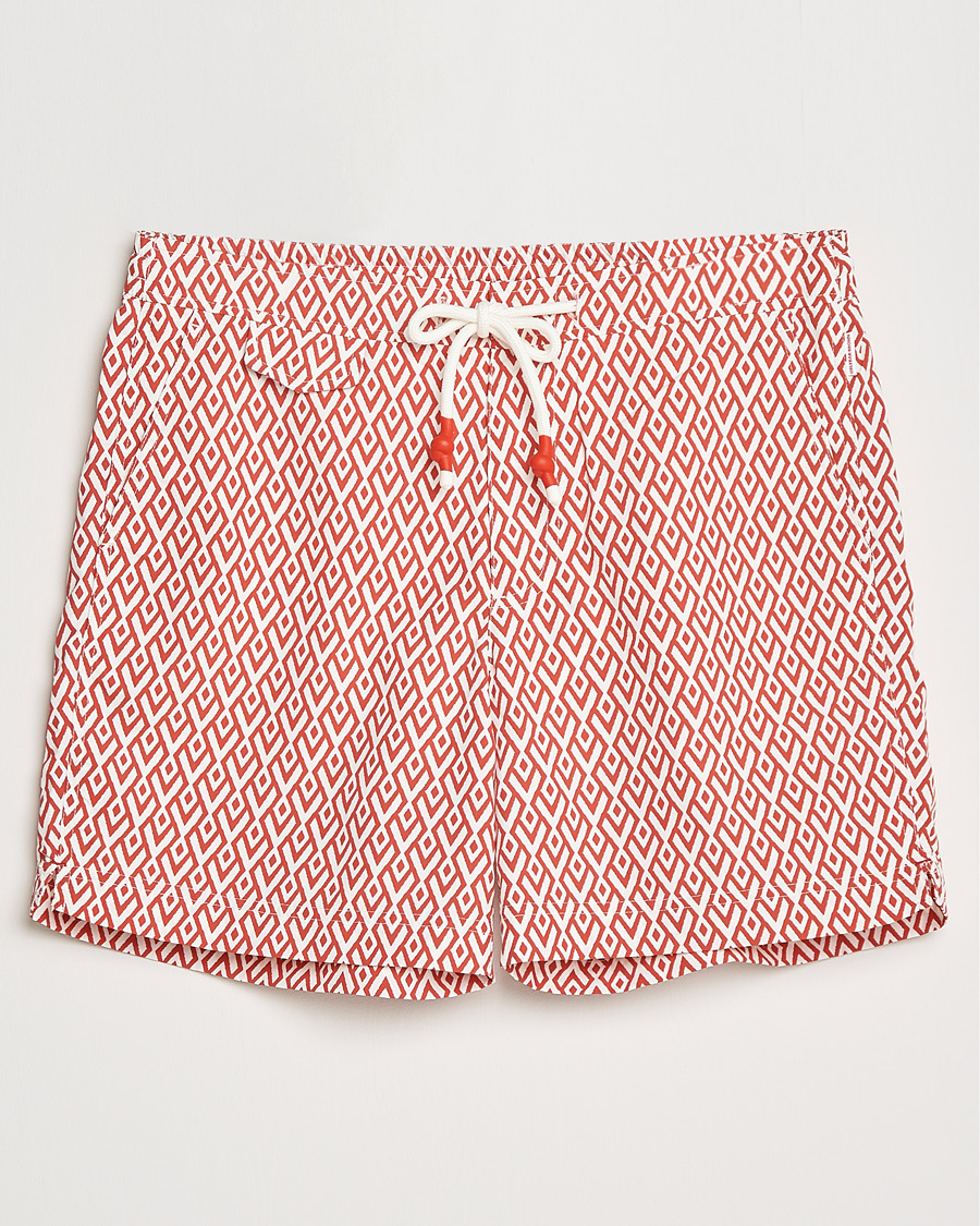 Heren | Zwembroek | Orlebar Brown | Standard Cano Printed Swimshorts Summer Red/Cloud