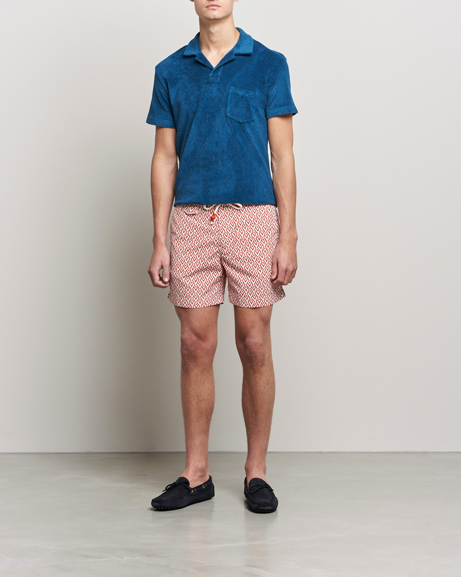 Heren | Zwembroek | Orlebar Brown | Standard Cano Printed Swimshorts Summer Red/Cloud