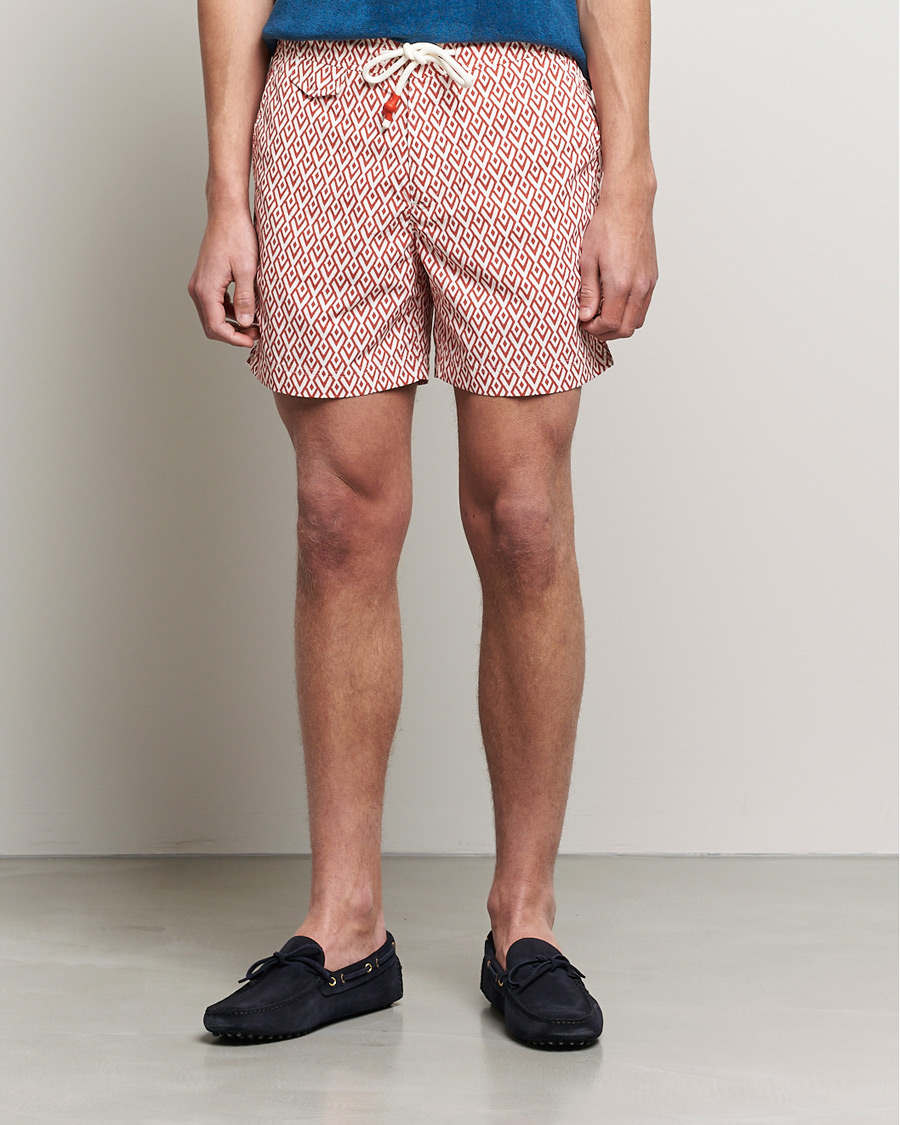 Heren | Zwembroek | Orlebar Brown | Standard Cano Printed Swimshorts Summer Red/Cloud