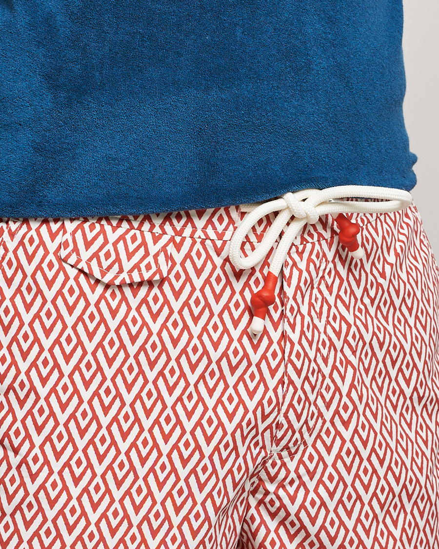 Heren | Zwembroek | Orlebar Brown | Standard Cano Printed Swimshorts Summer Red/Cloud