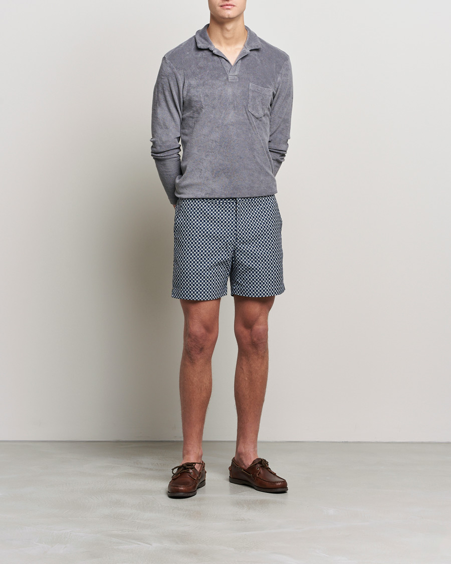 Heren | Zwembroek | Orlebar Brown | Bulldog Seglas Jacquard Swimshorts Night Iris/Cloud