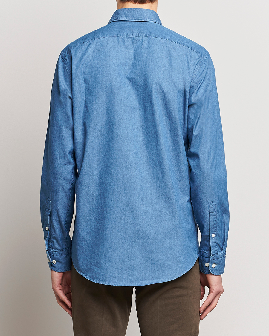 Heren | Overhemden | Eton | Lightweight Casual Fit Denim Shirt Blue