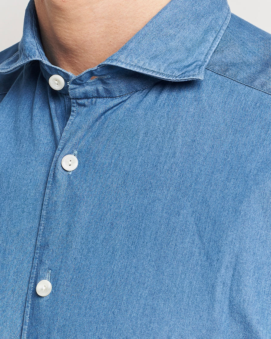 Heren | Overhemden | Eton | Lightweight Casual Fit Denim Shirt Blue