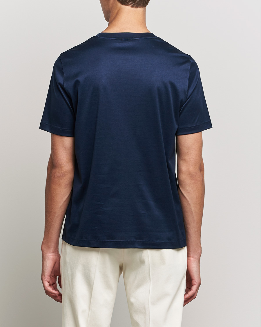 Heren | T-shirts | Eton | Filo Di Scozia Cotton T-Shirt Navy