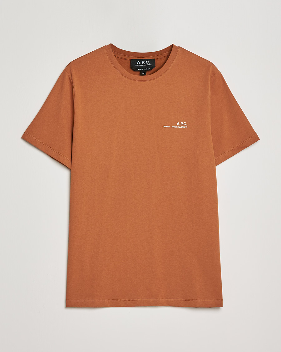 Heren | T-shirts | A.P.C. | Item Short Sleeve T-Shirt Terracotta