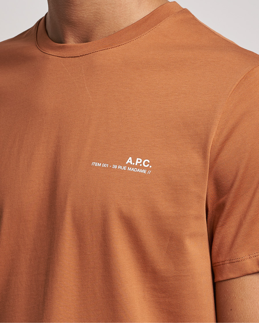 Heren | T-shirts | A.P.C. | Item Short Sleeve T-Shirt Terracotta
