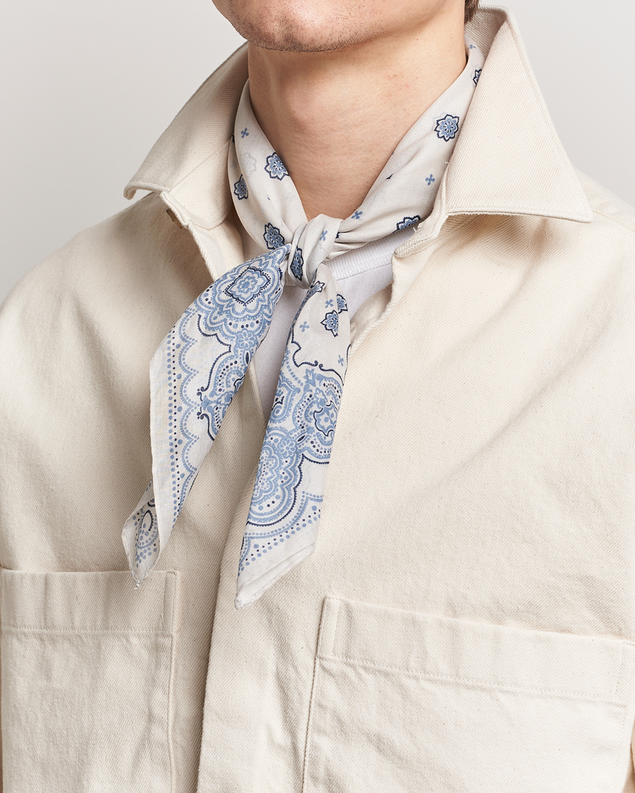 Heren | Business & Beyond | Amanda Christensen | Cotton Voilé Printed Medallion Bandana Cream