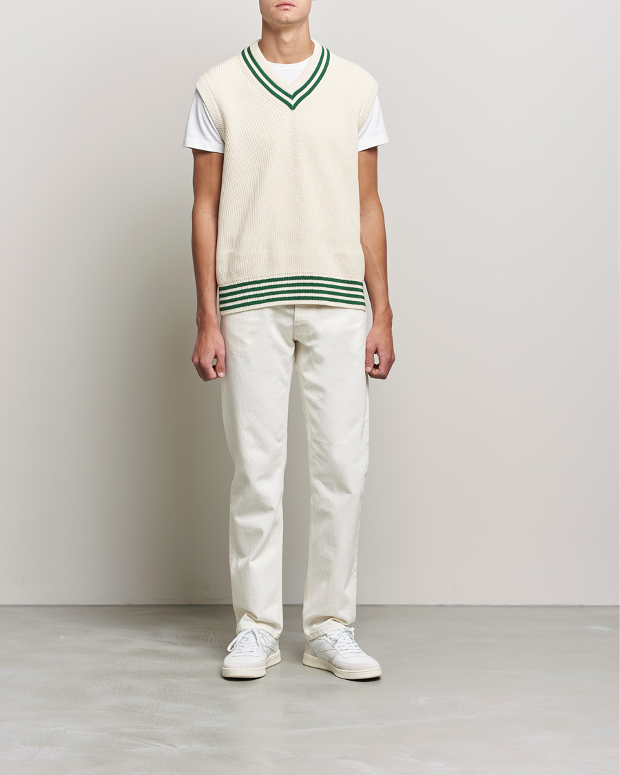 Heren | Truien | GANT | Ribbed Cricket Knitted Slipover Creme