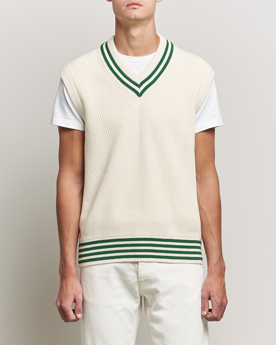 Heren | Truien | GANT | Ribbed Cricket Knitted Slipover Creme