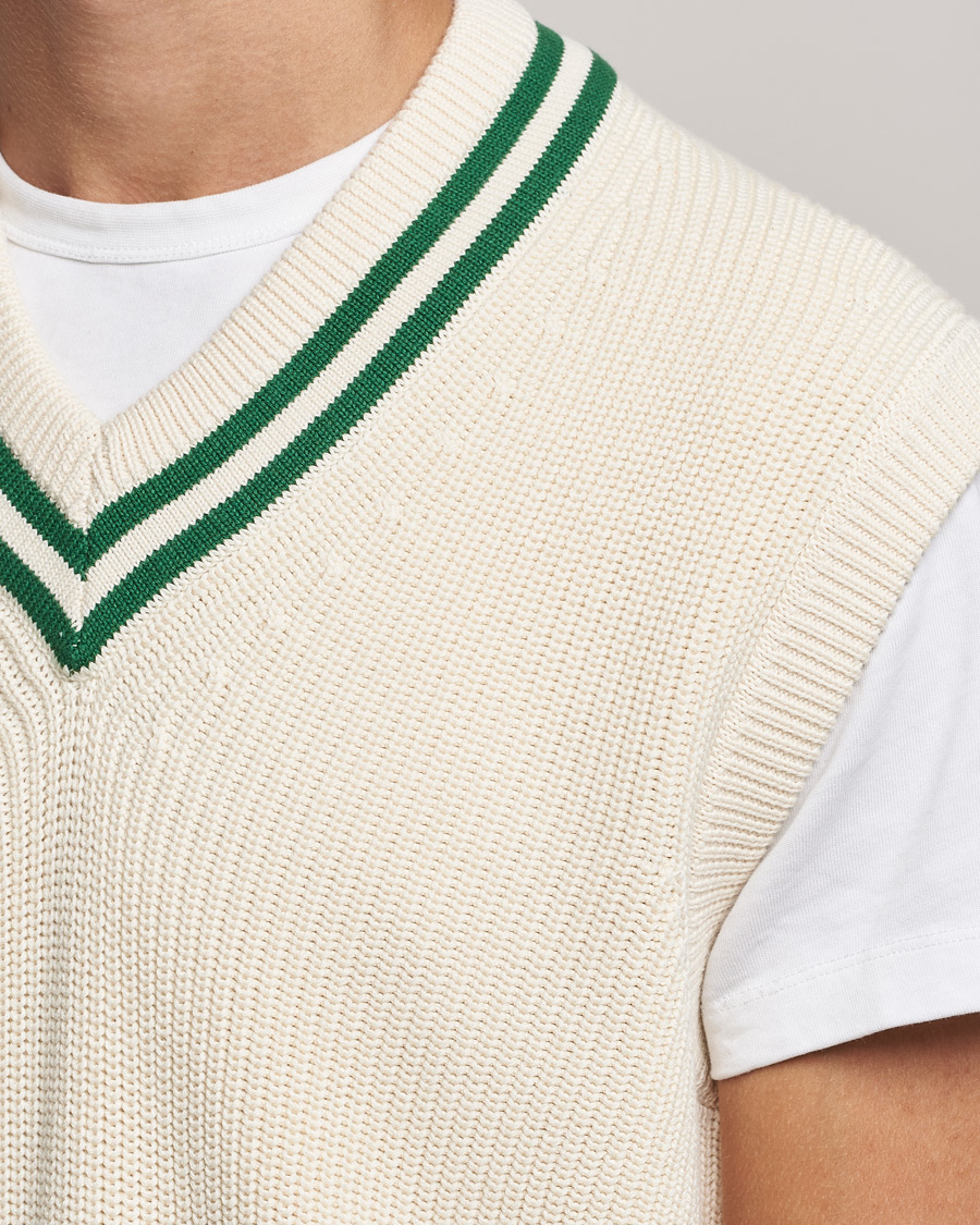 Heren | Truien | GANT | Ribbed Cricket Knitted Slipover Creme