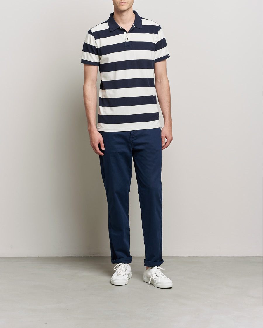 Heren | Polo's | GANT | Barstriped Polo Navy/White