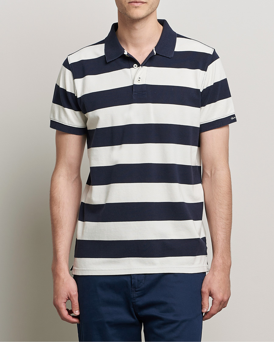 Heren | Polo's | GANT | Barstriped Polo Navy/White
