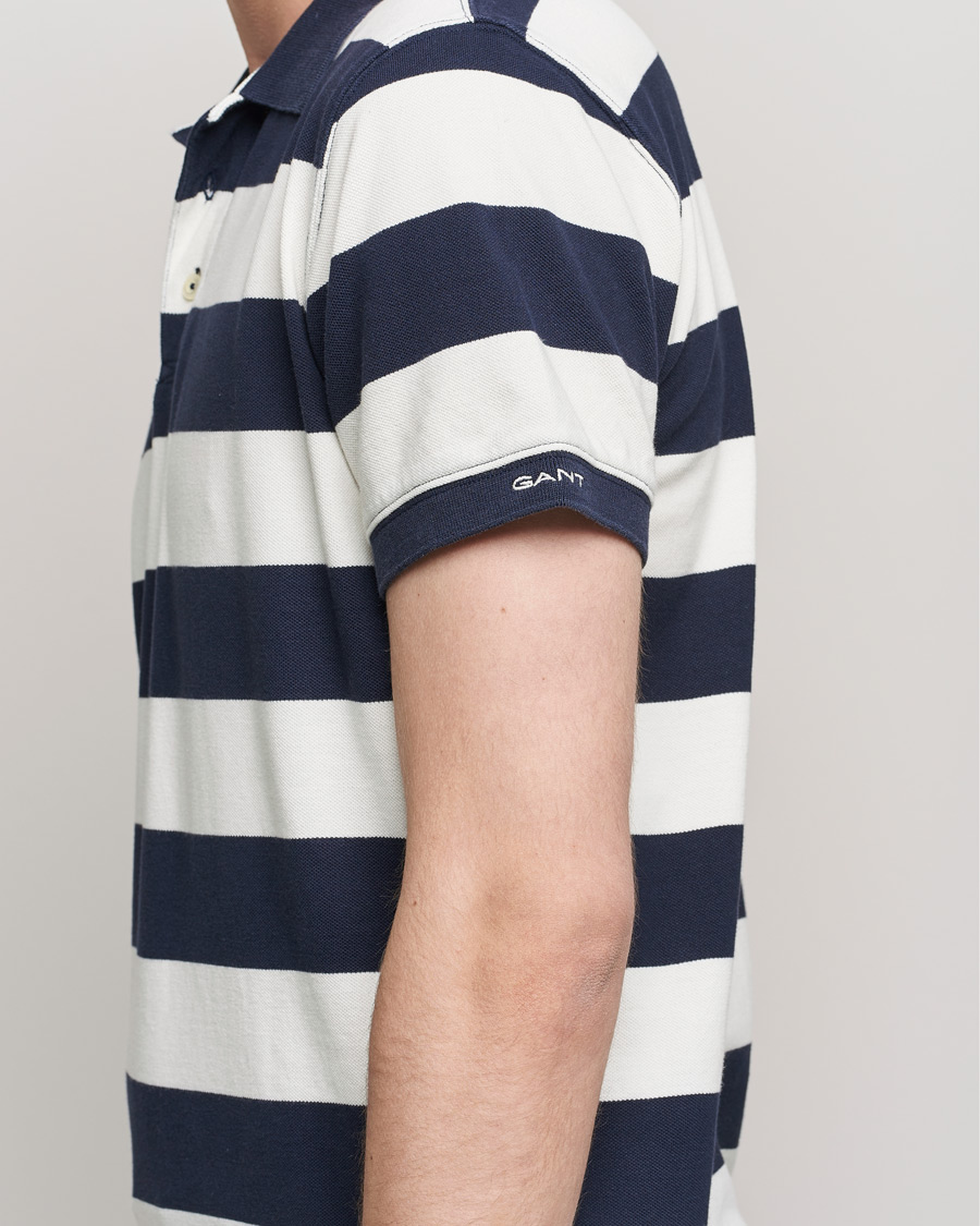 Heren | Polo's | GANT | Barstriped Polo Navy/White