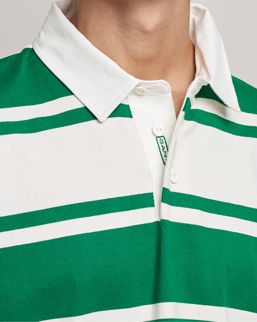 Heren | Truien | GANT | Barstriped Heavy Rugger Green/White