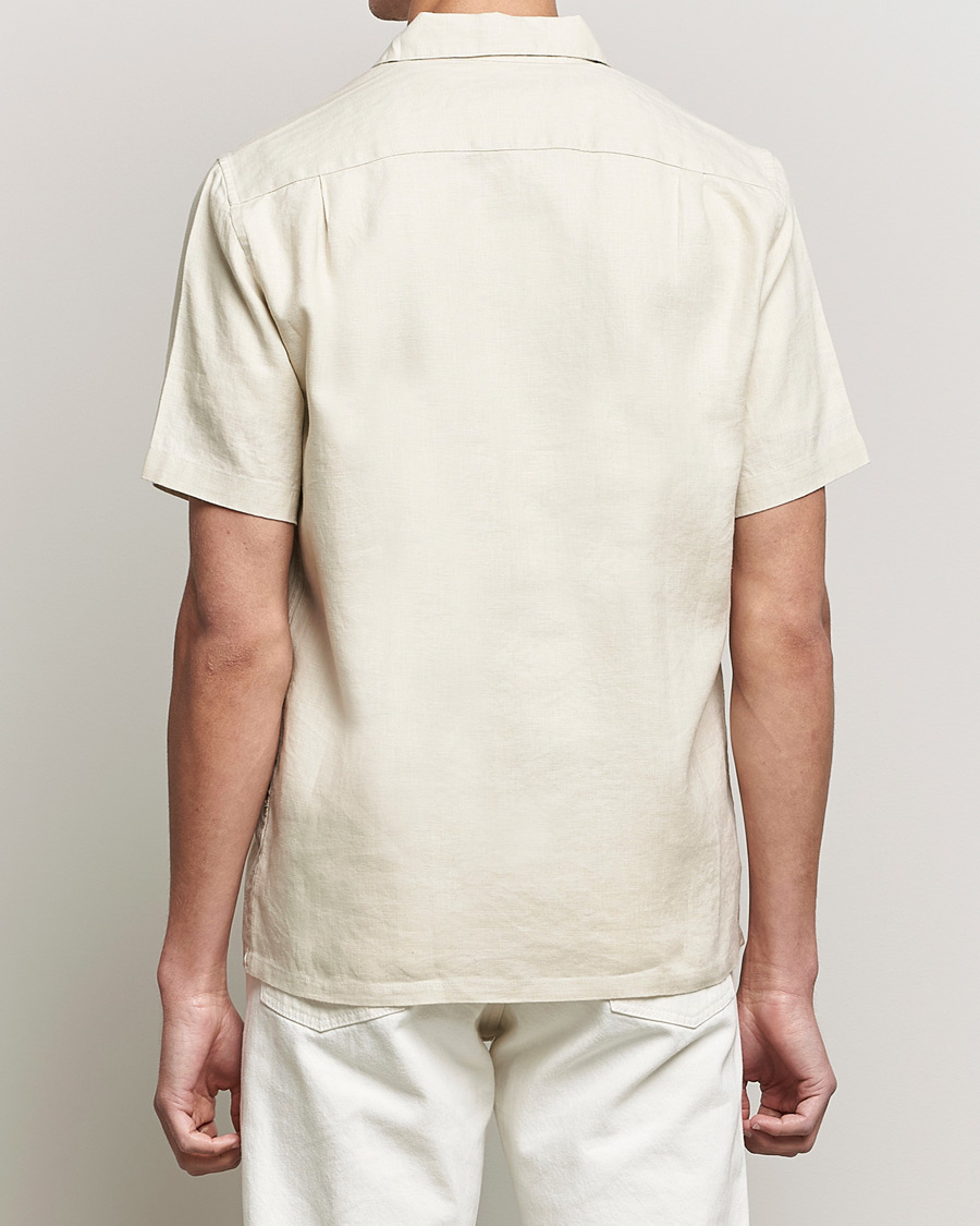 Heren | Overhemden | Samsøe Samsøe | Samsøe & Samsøe Avan Linen Short Sleeve Shirt Oatmeal