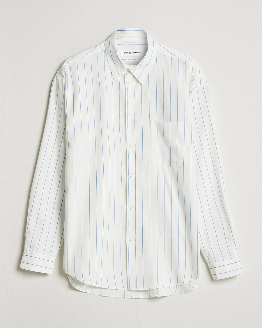 Heren | Overhemden | Samsøe Samsøe | Samsøe & Samsøe Luan Linen Cotton Shirt Antiqua Stripe