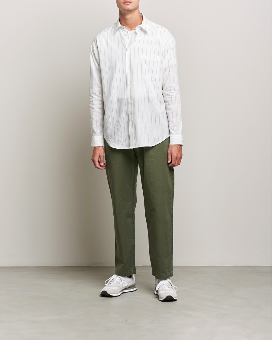 Heren | Overhemden | Samsøe Samsøe | Samsøe & Samsøe Luan Linen Cotton Shirt Antiqua Stripe
