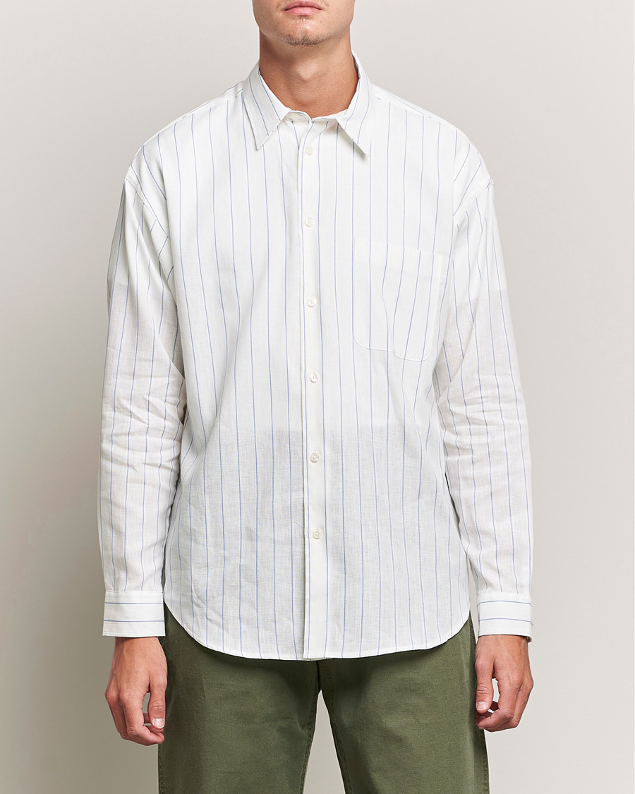Heren | Overhemden | Samsøe Samsøe | Samsøe & Samsøe Luan Linen Cotton Shirt Antiqua Stripe