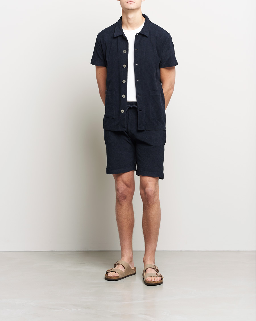 Heren | Polo's | Oscar Jacobson | Alwin Terry Short Sleeve Safari Polo Night Blue