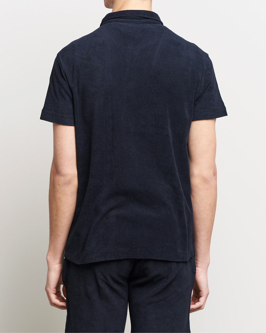 Heren | Polo's | Oscar Jacobson | Alwin Terry Short Sleeve Safari Polo Night Blue