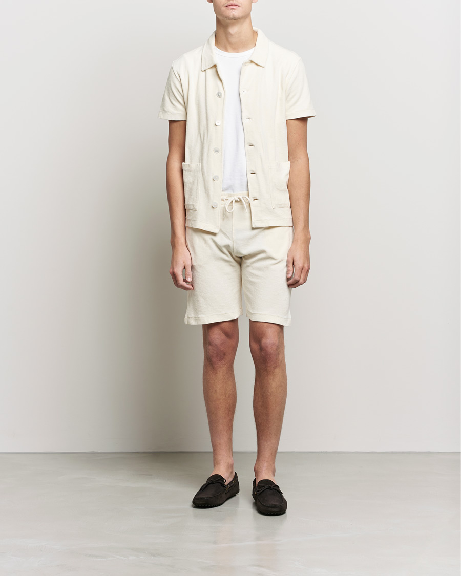 Heren | Polo's | Oscar Jacobson | Alwin Terry Short Sleeve Safari Polo Creme
