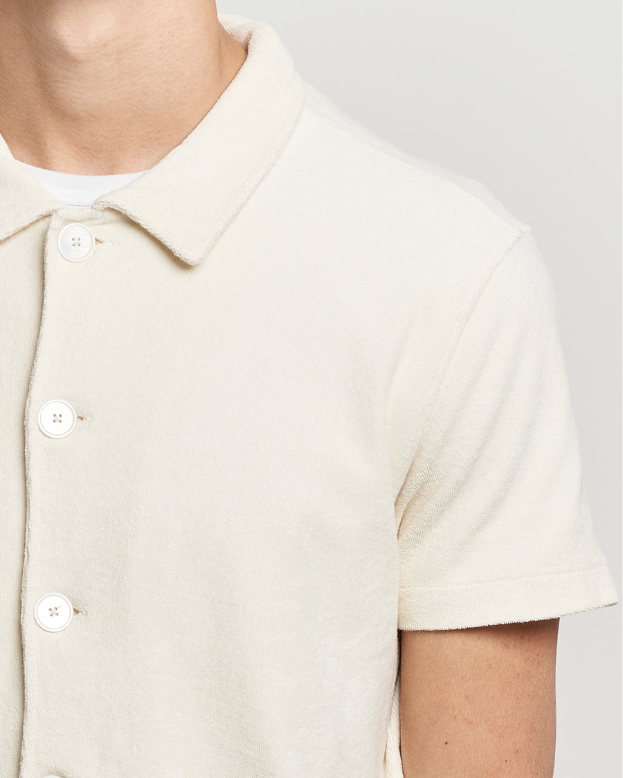 Heren | Polo's | Oscar Jacobson | Alwin Terry Short Sleeve Safari Polo Creme