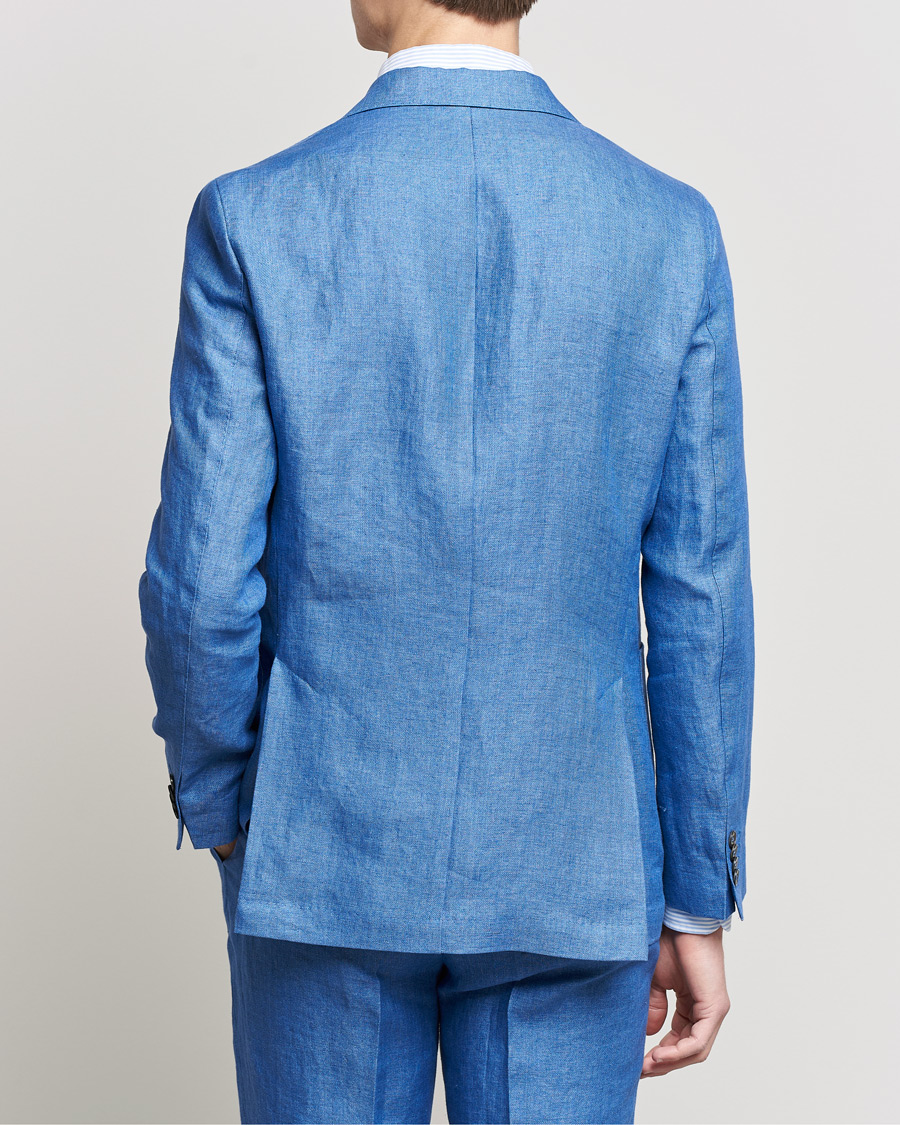 Heren | Blazers | Oscar Jacobson | Ferry Soft Patch Pocket Linen Blazer Light Blue