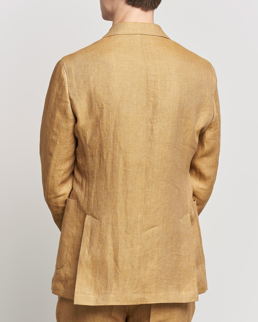 Heren | Blazers | Oscar Jacobson | Ferry Soft Patch Pocket Linen Blazer Dusky Yellow