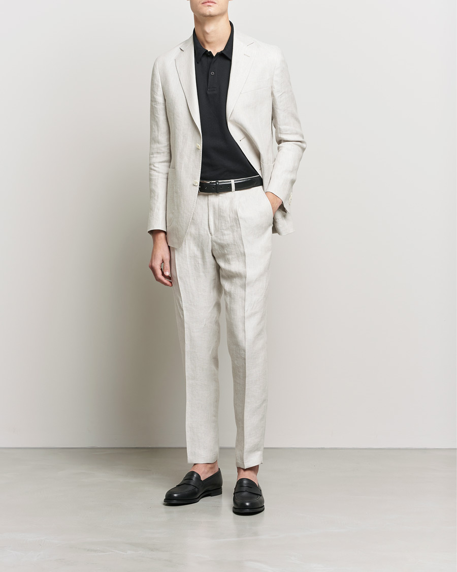 Heren | Blazers | Oscar Jacobson | Ferry Soft Patch Pocket Linen Blazer Creme