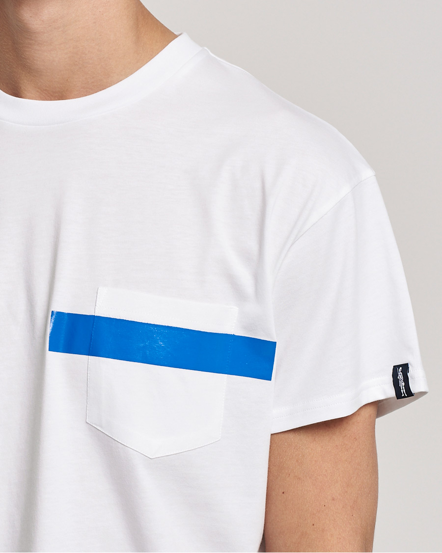 Heren | T-shirts | Mackintosh | Stripe Print Plain Tee White