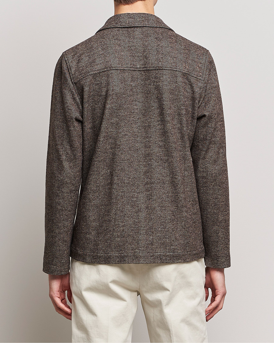 Heren | Jassen | Altea | Herringbone Wool Chore Jacket Brown