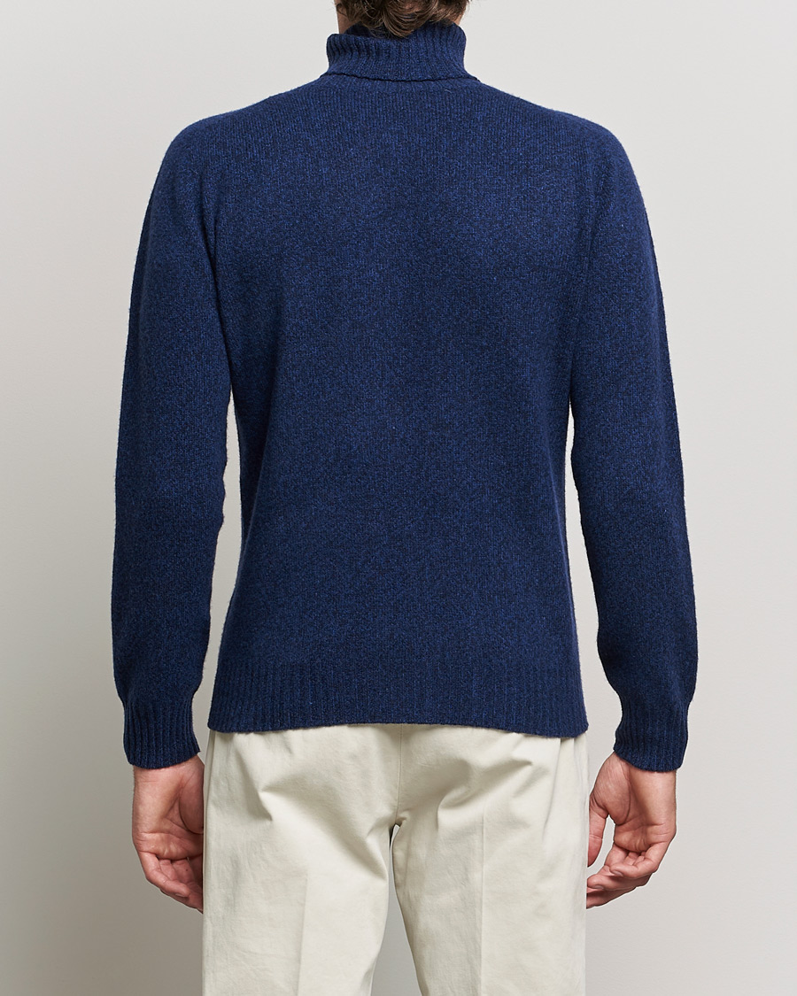 Heren | Truien | Altea | Cashmere Mouline Rollneck Navy Melange