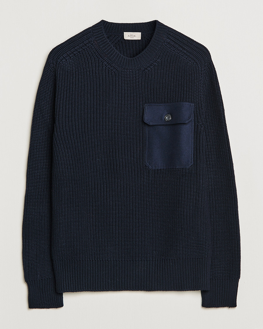Heren | Truien | Altea | Soft Wool Knitted Blazer Navy