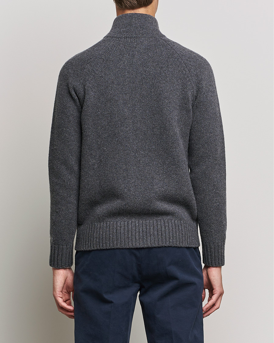 Heren | Truien | Altea | Wool Zip Jacket Grey Melange