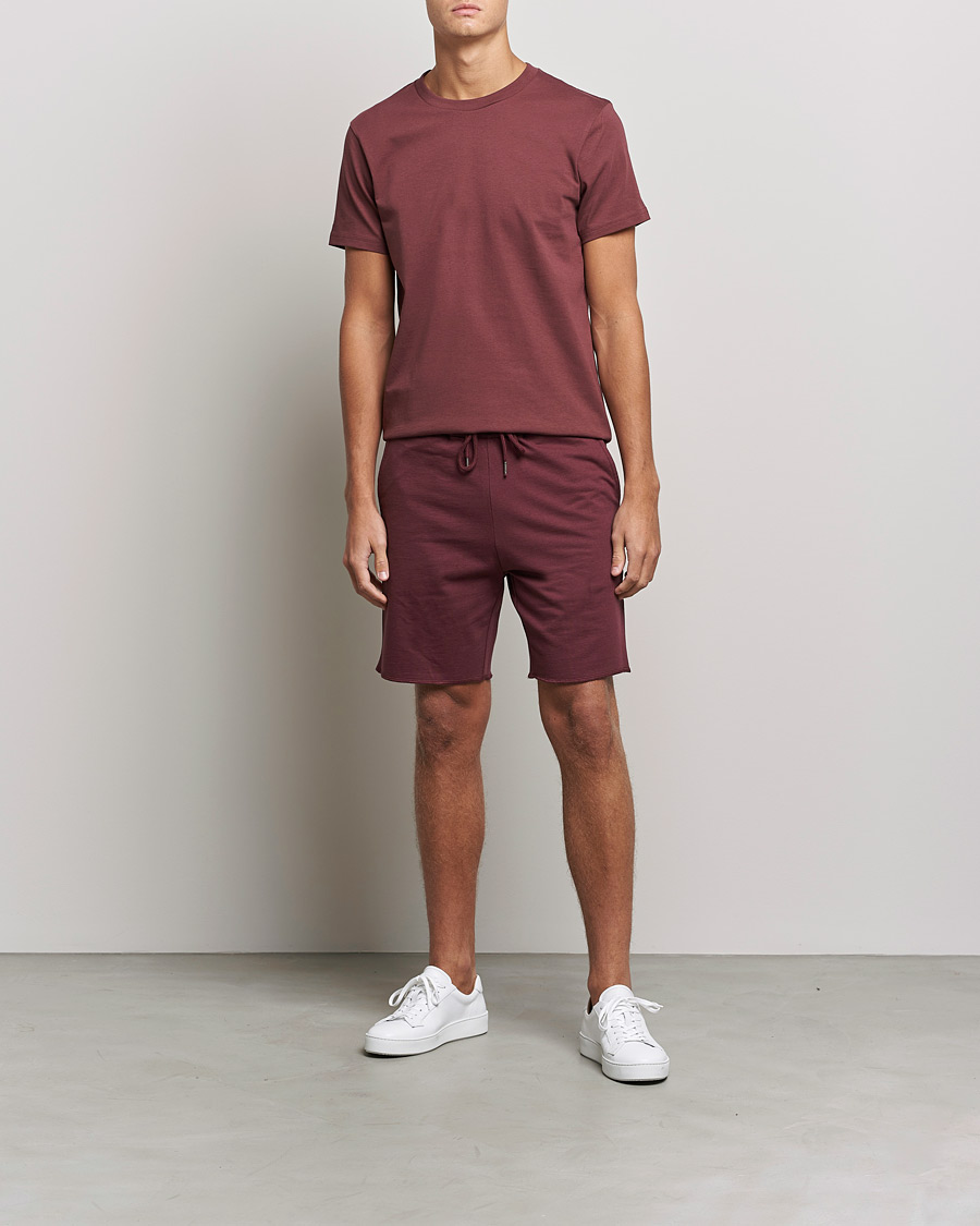 Heren | T-shirts | Bread & Boxers | Heavy Cotton Crew Neck T-shirt Burgundy